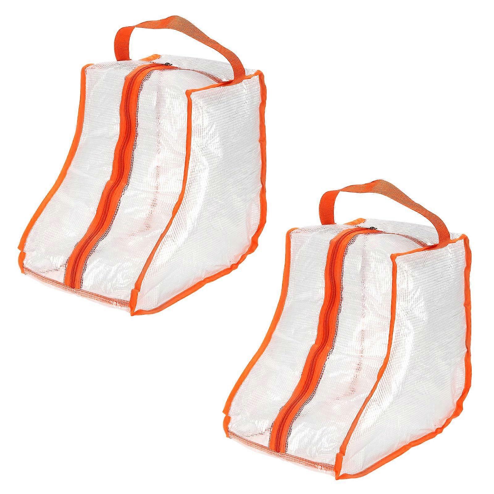 Boot Storage Bag 2 Pack Dustproof Boot Protector Bag Boots Carry Bags for Home Travel Orange, orange