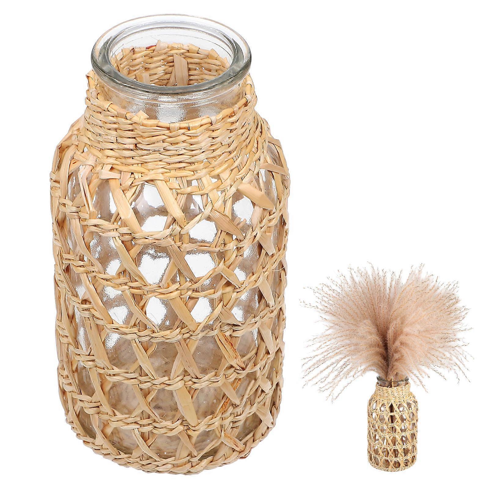 Functional Woven Glass Vase, Combining Beauty and Durability for Home Decor