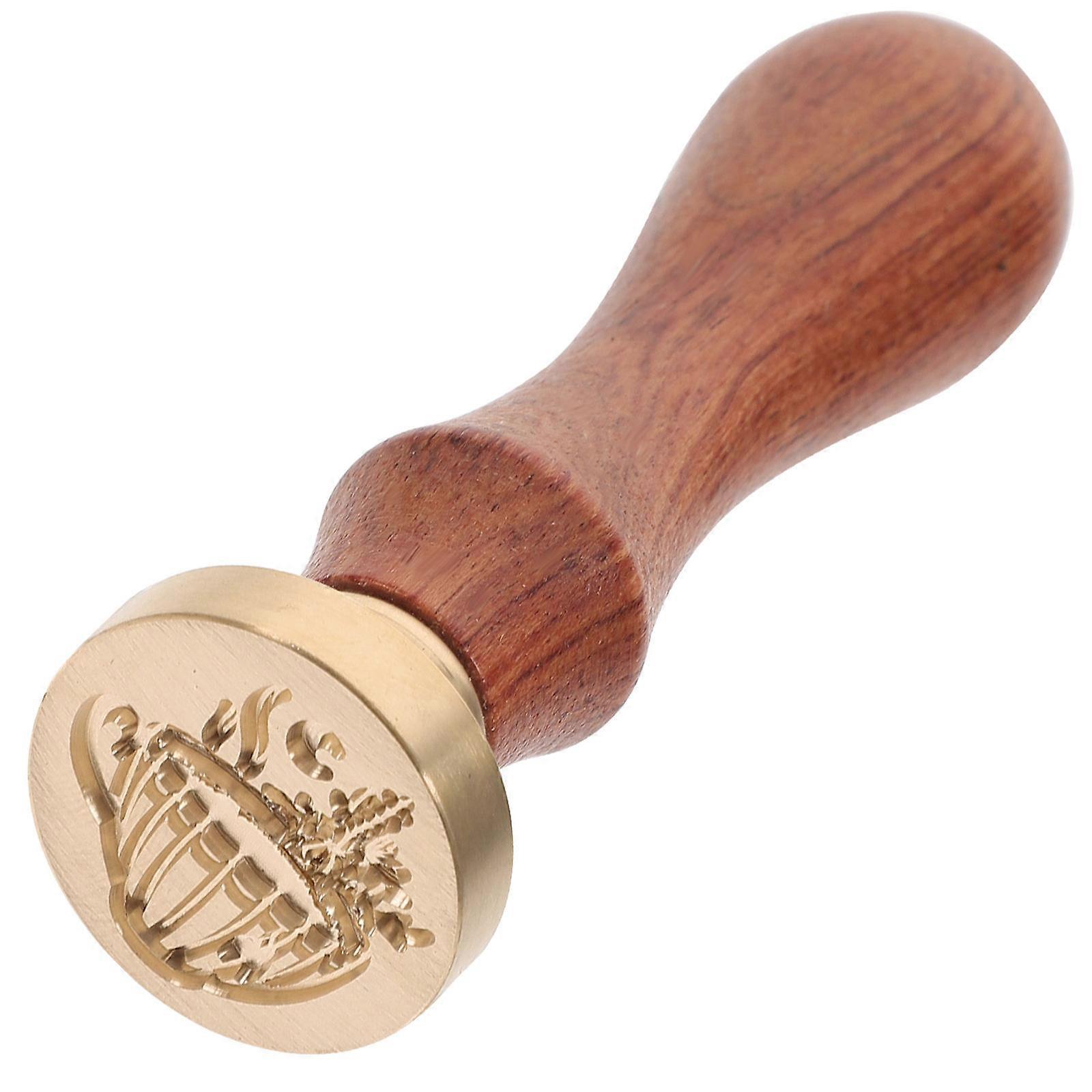 Copper Stamp With Handle Vintage Wax Seal Stamp Envelope DIY Crafts 2.4X2.4X8.8CM Sealing 1Set