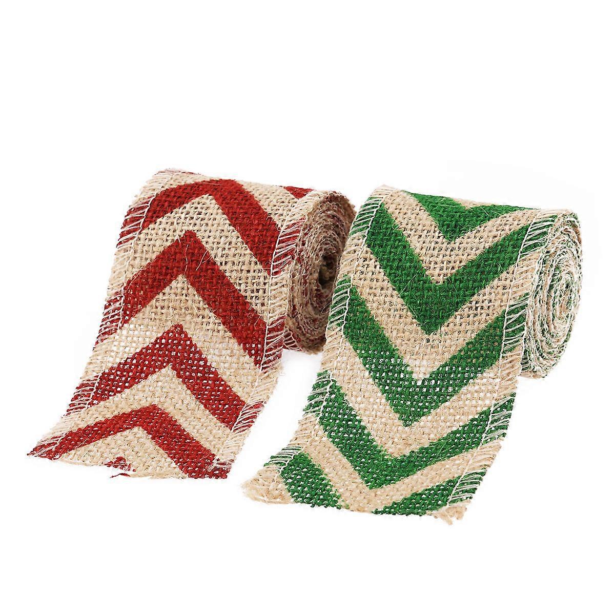 Vintage Burlap Ribbon Spring Brulap For Crafts And Strip Style Brown 200Cm X 6Cm 1Set