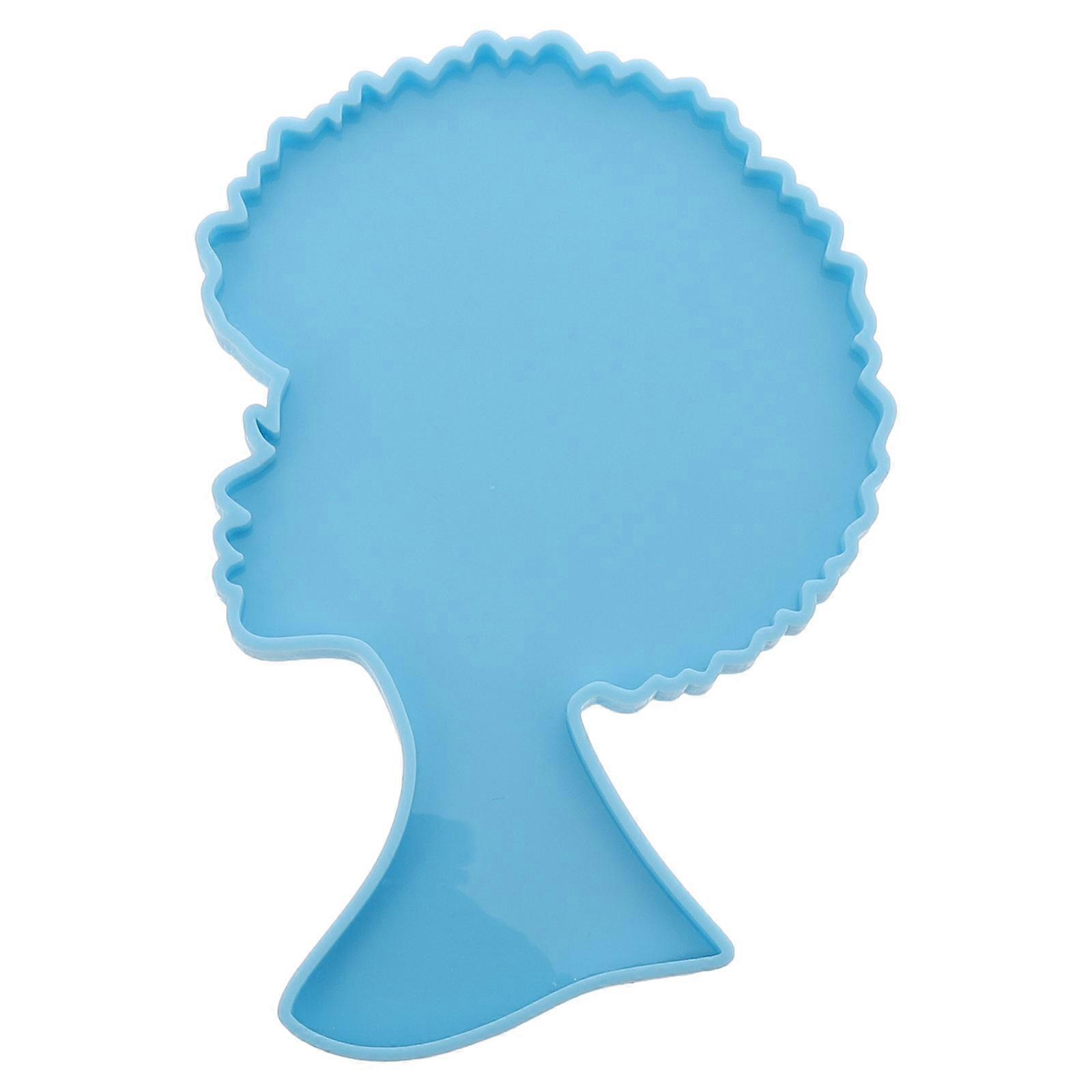 Silicone Moulds For Resin Casting Lady Portrait Shape Silicone Mold Crafts Making Easy Demoulding 15 5X10 5CM Blue 1Set