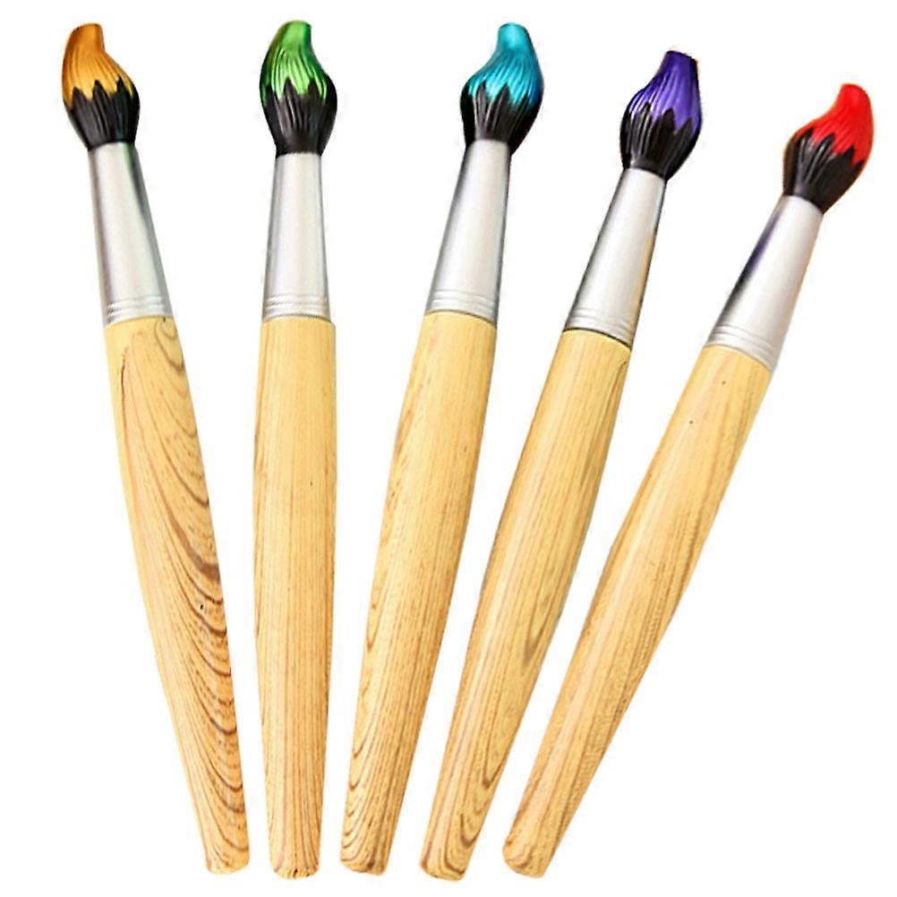Ink Pens For Writing Ballpoint Pen Writing Office Use Assorted Color Wood Material Smooth Writing 5Pcs