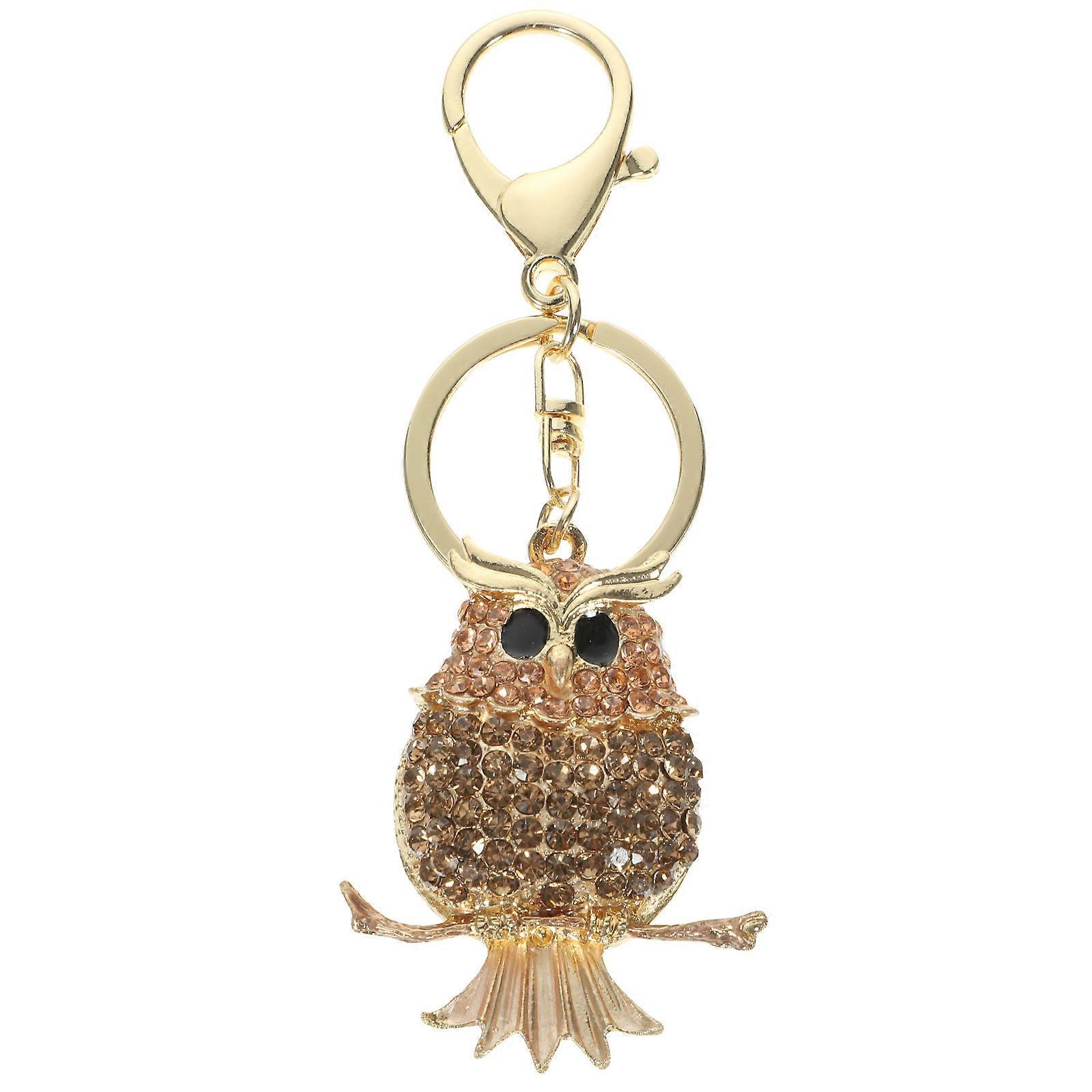 Bag Keychain Rhinestone Sparkling Owl Shape Pendant For Women Nursery Decor 12.00X4.50X2.00CM 1Pack