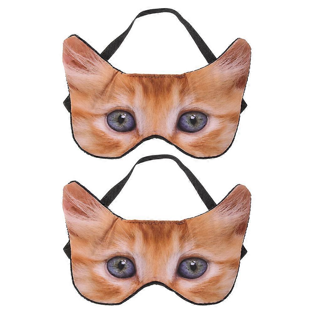 Eye Masks Funny Cat Design Home Use Travel Office Comfortable Fit Light Blocking 2Pcs