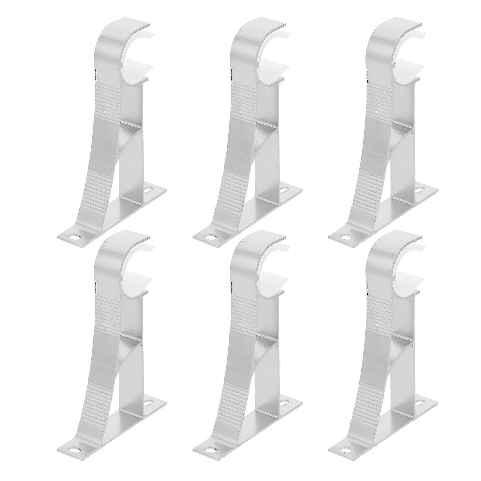 قوس قضيب ستارة من سبائك الألومنيوم البيضاء للمنزل وقوي يناسب قضبان مختلفة 6 قطع