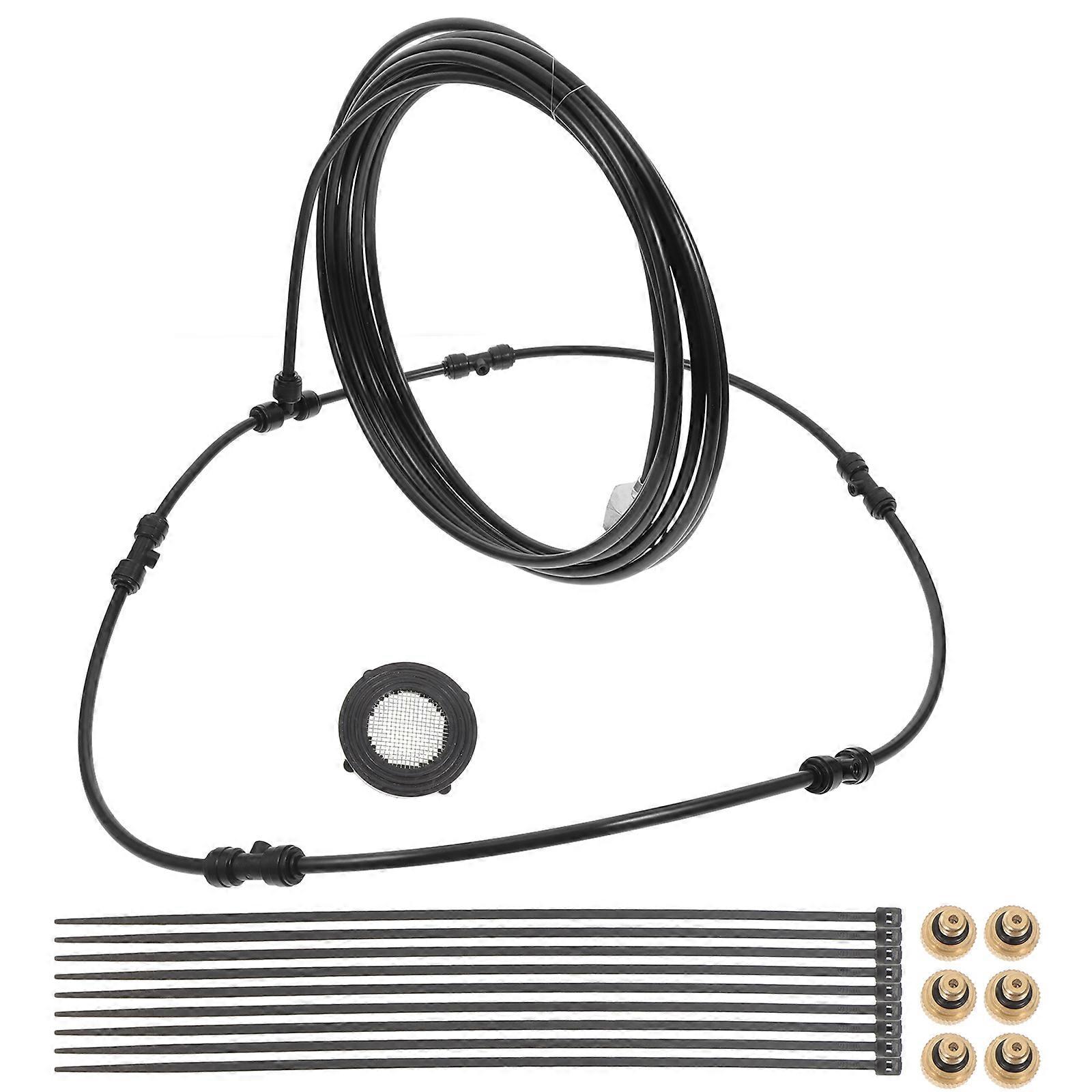 Patio Fan With Mister Outdoor Misting Fan Kit For Patio Cooling Black 600.00X0.50X0.50CM Adapter Connection 1Set