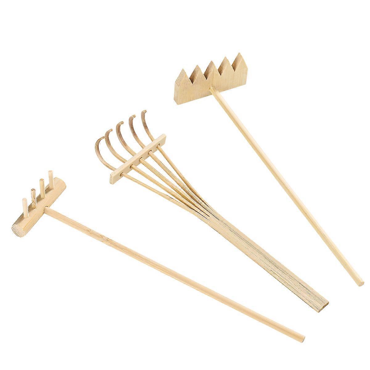 Bonsai Tools Set Supvox Manual Sand Rake For Hotel Decoration Triangular Design Feng Shui 3Pcs