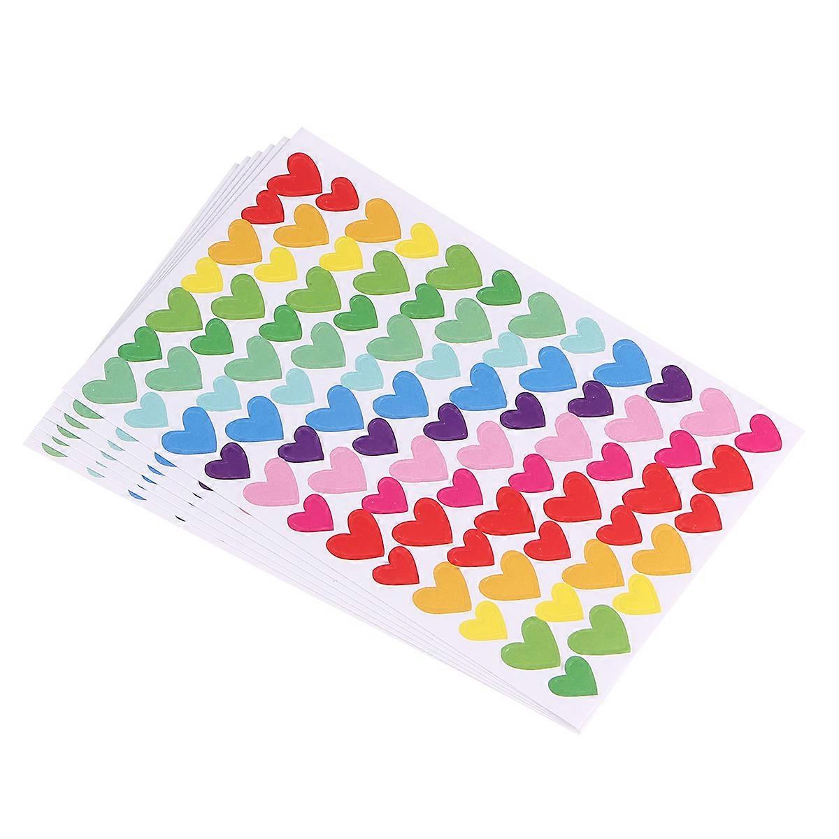 Heart Shape Sticker Diary Planner Colorful Self Adhesive Decorative Journal Scrapbook Albums Photo Toys for Student School 6Pcs