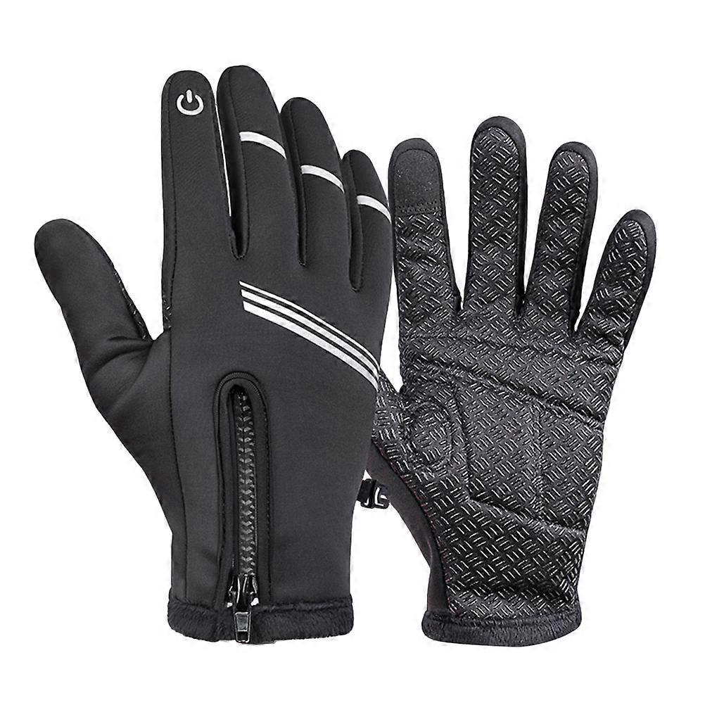 Men's Gloves Touchscreen Keep Warm For Winter Cycling Running Hiking 1 Pair Black