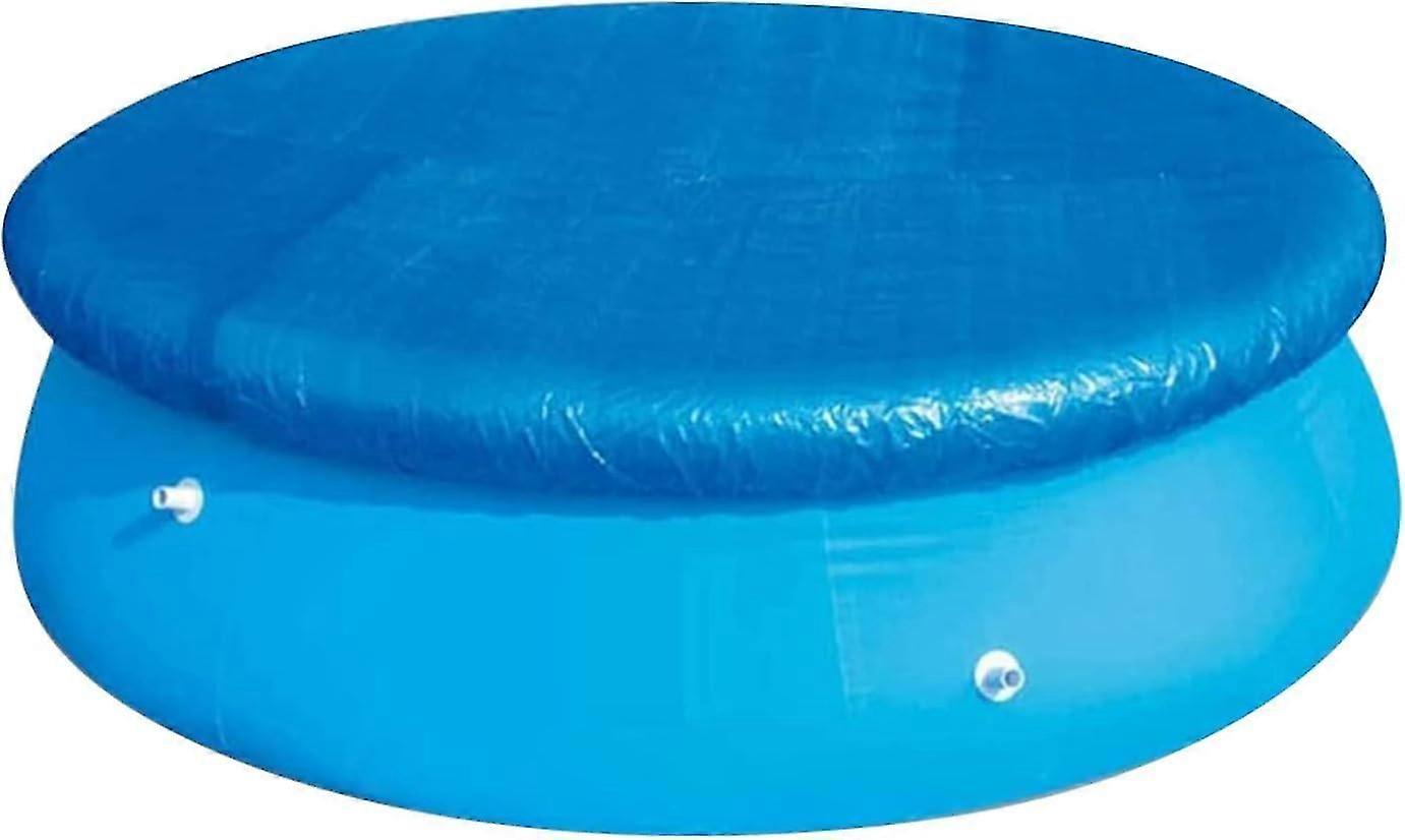 305 cm round waterproof pool cover with rope ties easy to remove dust. install for inflatable swimming pools Blue