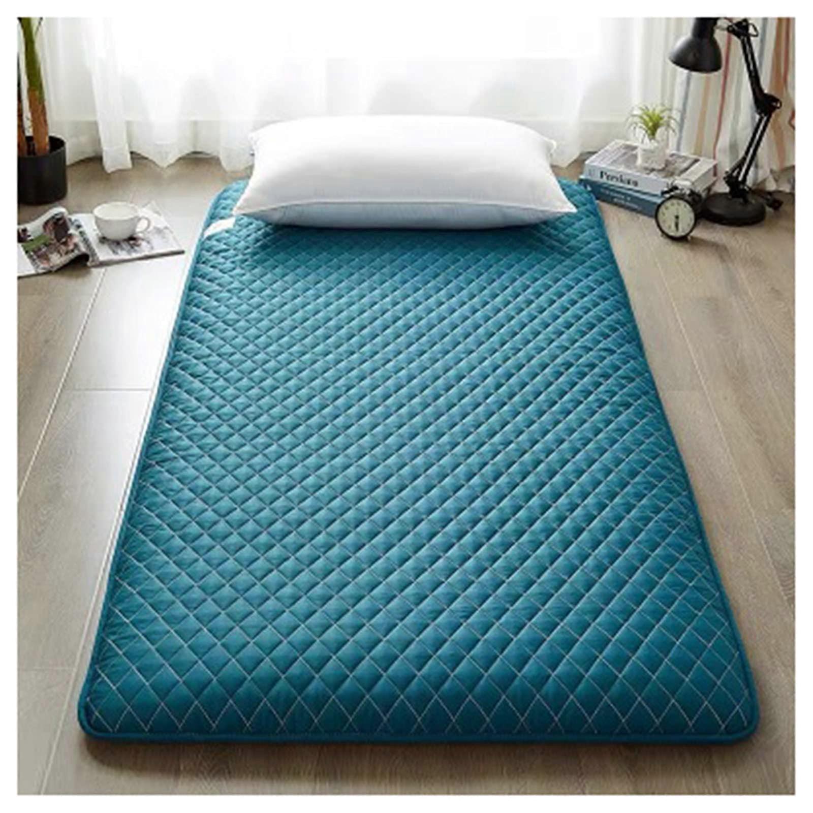 Japanese floor mattress futon with thick padding, portable rollaway bed for double or single sleeping
