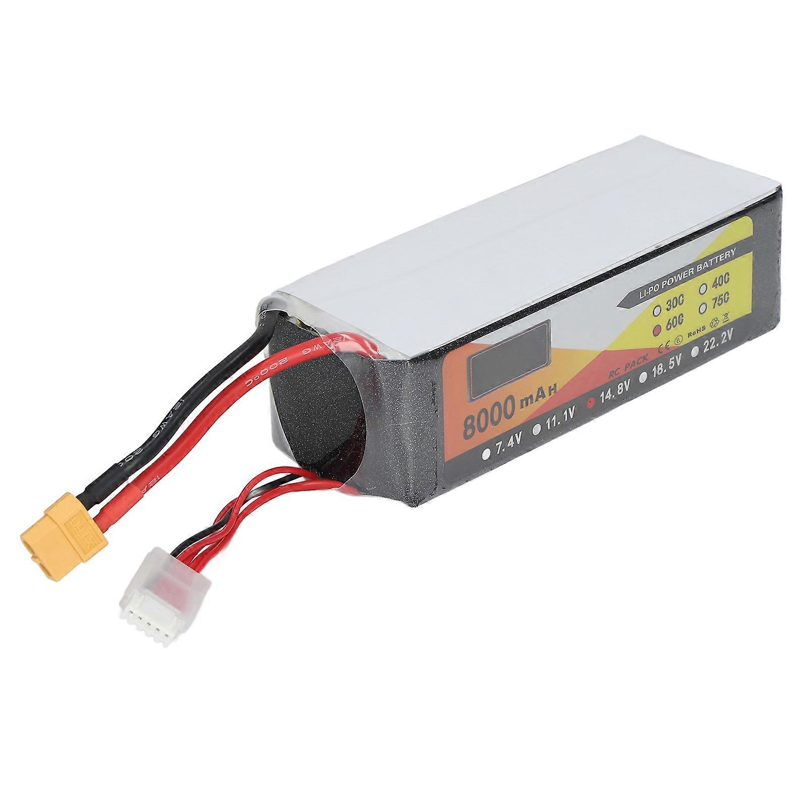 14.8V 8000mAh 60C 4S Lipo Battery with XT60 Plug Replacement Accessory for H210 RC Racing Quadcopter