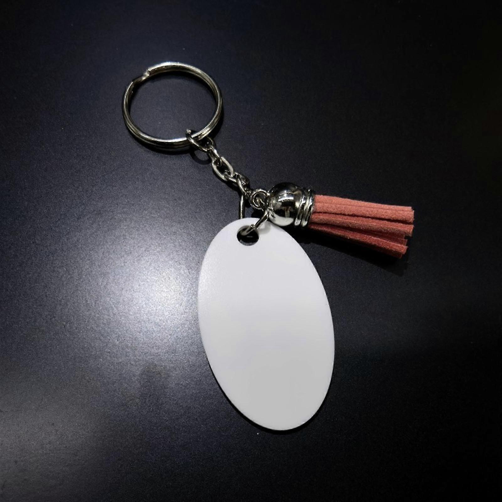 Sublimation Blank Keychains Thermal Transfer for Key Chain Double-Side Printed Wood Keyrings for Key Tags with Split Rin