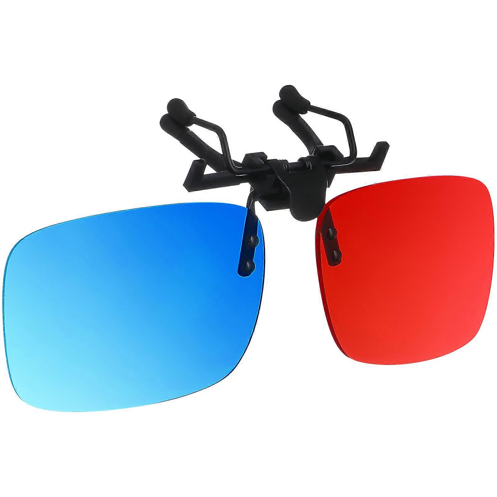 Assorted Color Glasses Clip 3D Red Blue Design Friends 1Set