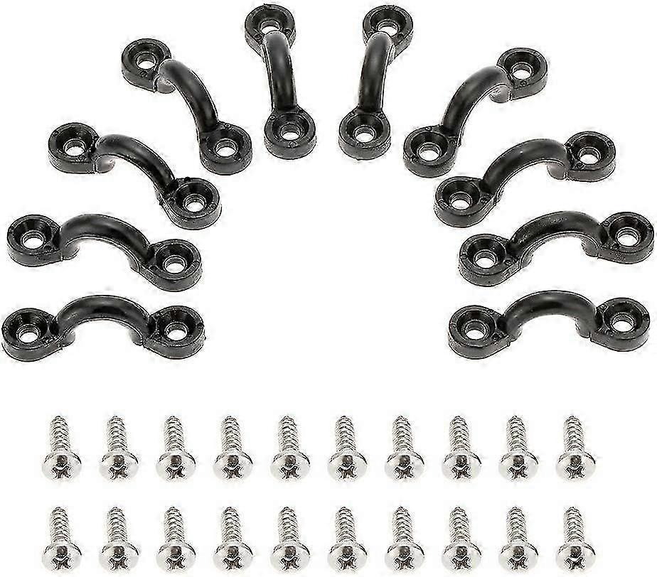 10 nylon bungee deck loops to fasten the eyelet strap 20 screws, suitable for boat kayak deck rigging kits
