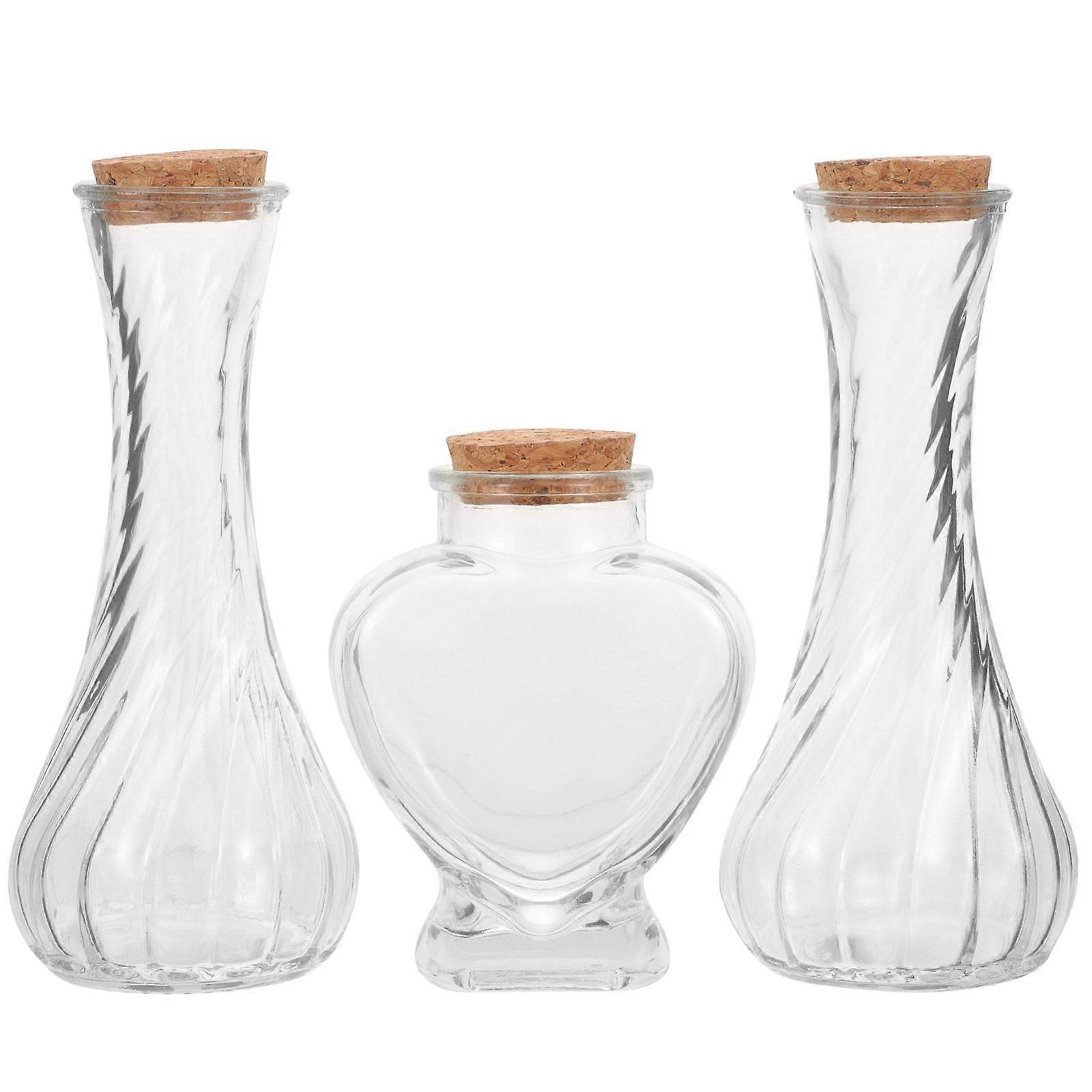 3 st önskeflaskor i glas för driftflaskor, bröllopssand, ceremoniflaskor