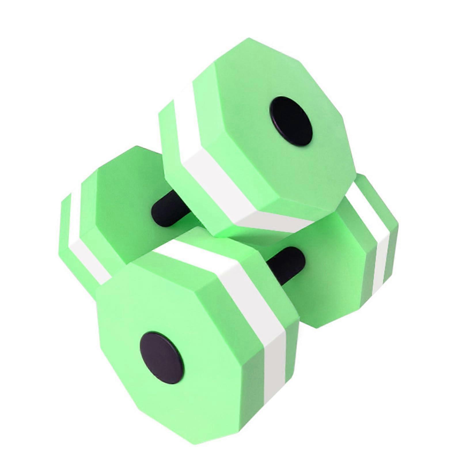 EVA Water Barbell Set of 2, Floatable Low Water Absorption Dumbbells for Water Aerobics, Green, Lightweight Design