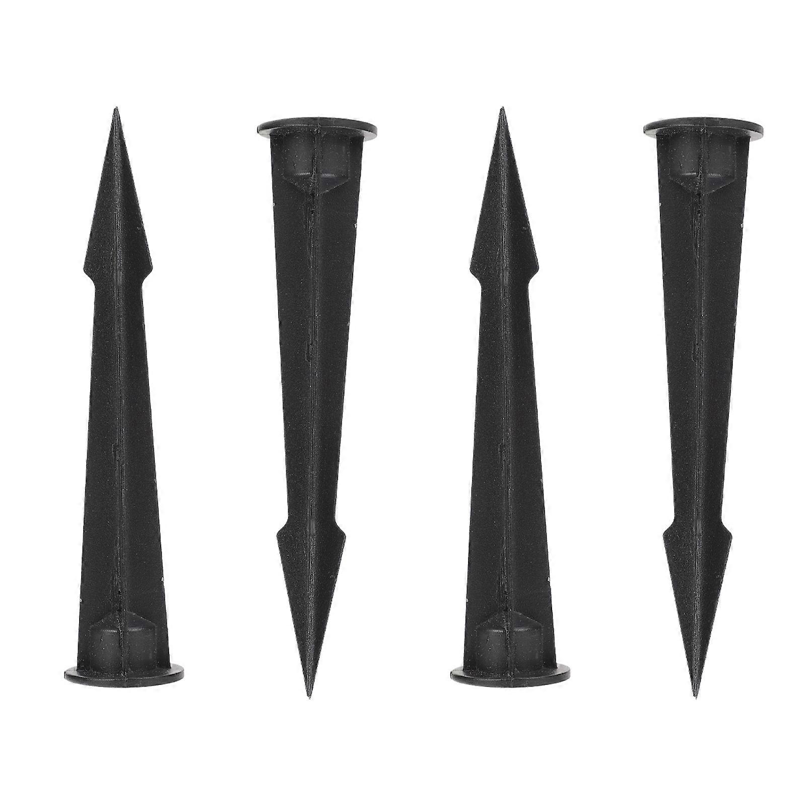 Black Aluminum Ground Spikes for Lawn Lamp Landscape LED Lights in Garden 4pcs