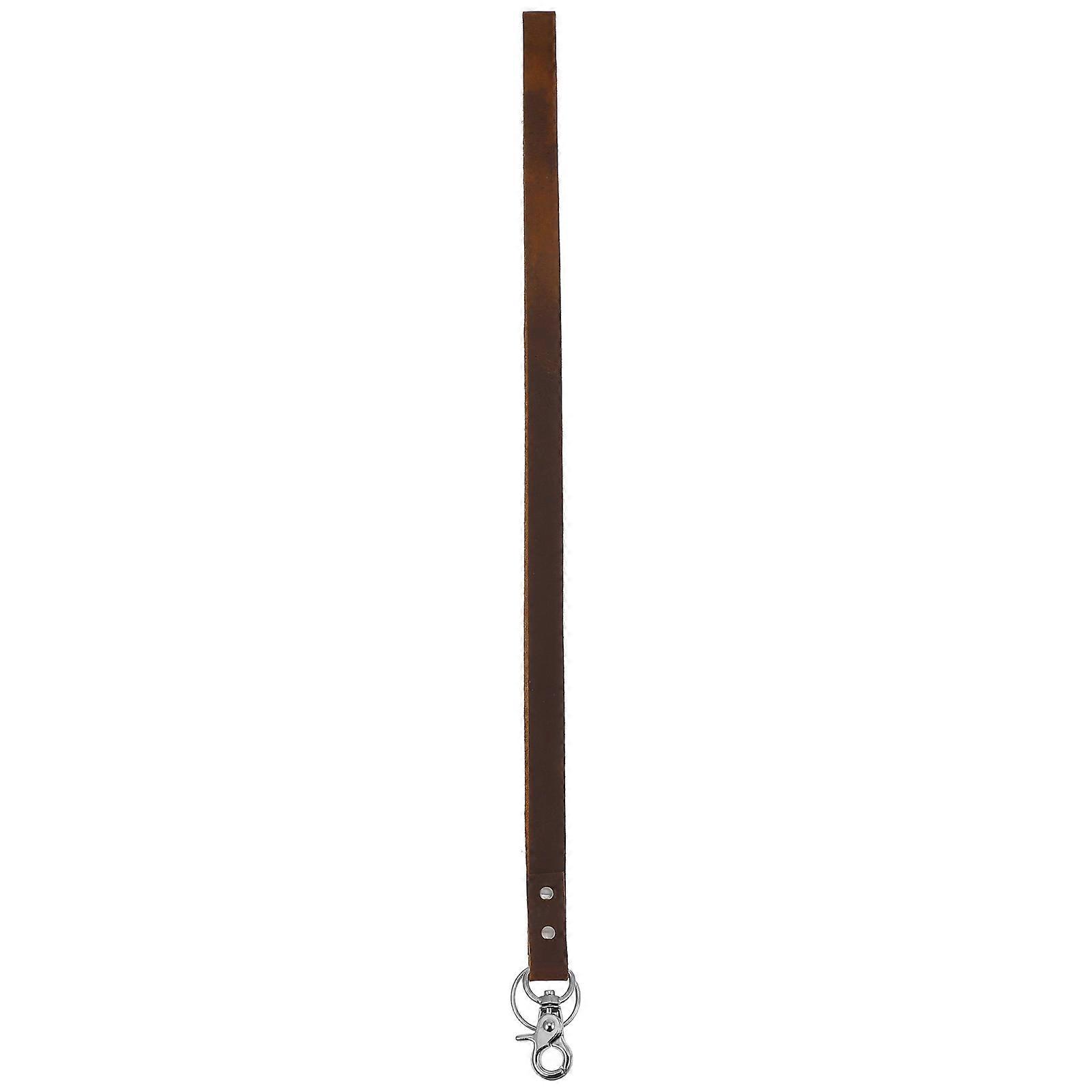 Neck Lanyard Flat Lanyards For Id Badges Name Tag Lanyards With Metal Clip Badge Lanyard Brown 46.00X1.50X0.20CM Secure Attachment 1Pack