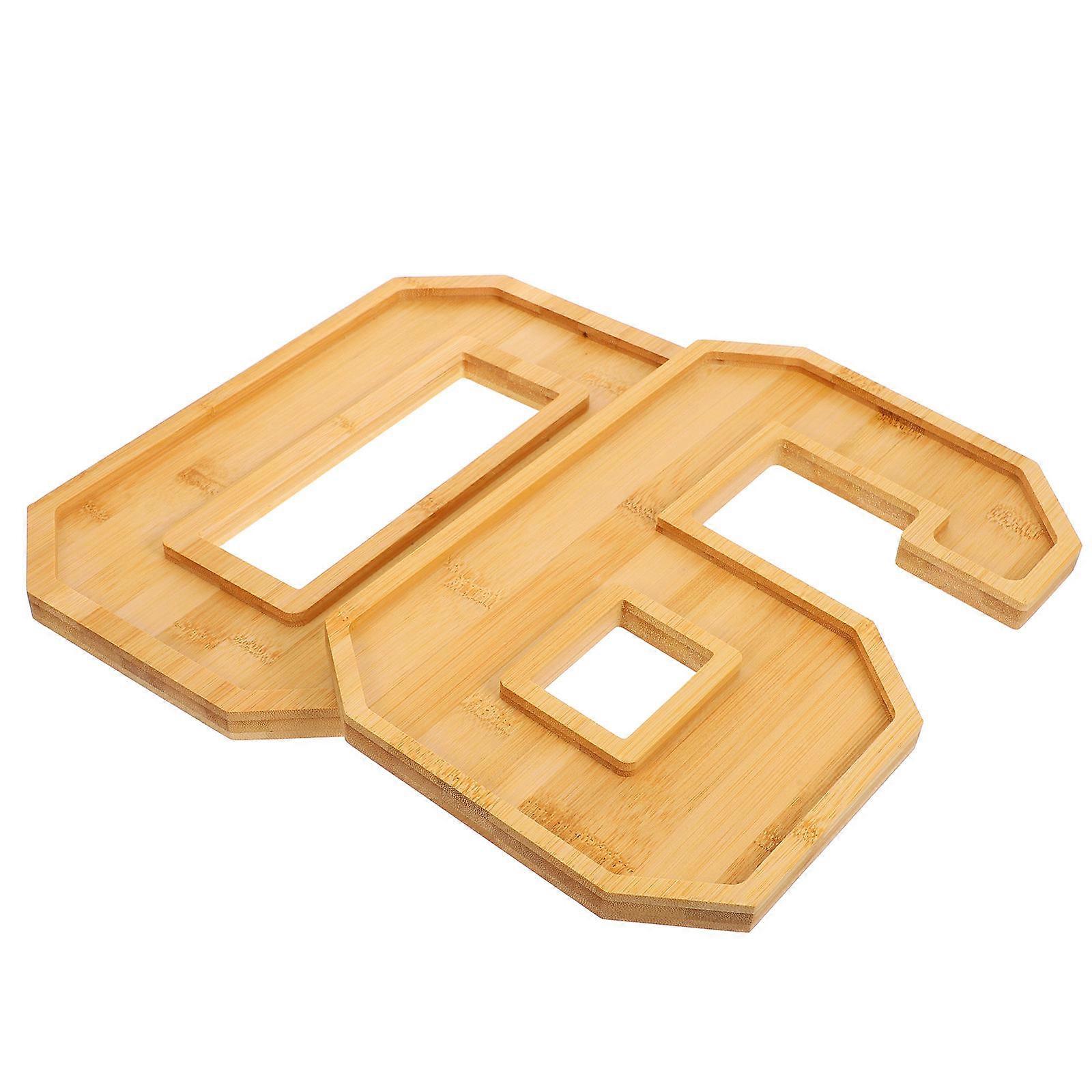 Wood Plate For Food Display Number 60 Charcuterie Board Tray For Family Members 30.00X19.50X1.50CM Decoration 2Pcs