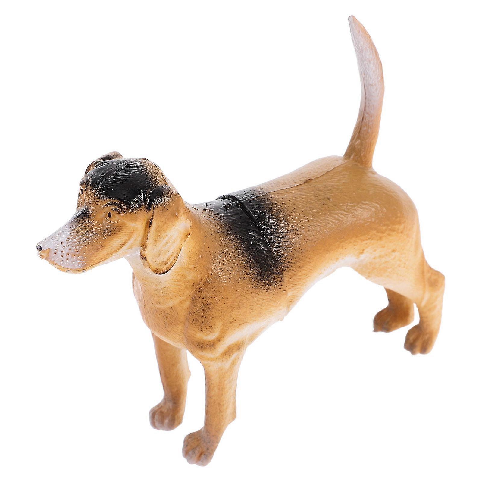 Dog Figurines Ornaments Artificial Decor Beige 1Pcs