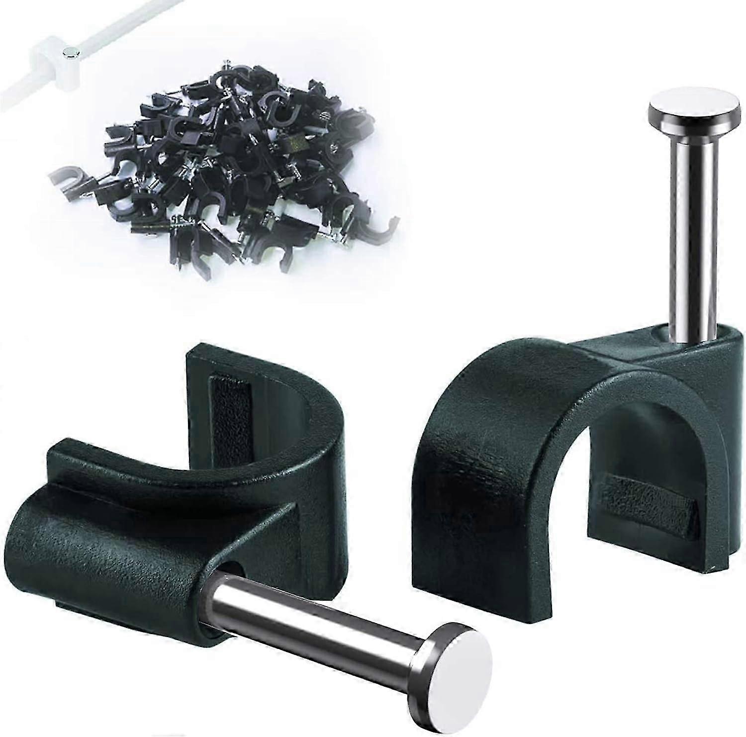 Round Cable Clips, 100Pcs 6MM - Electrical Cable Wall Clips for Organizing