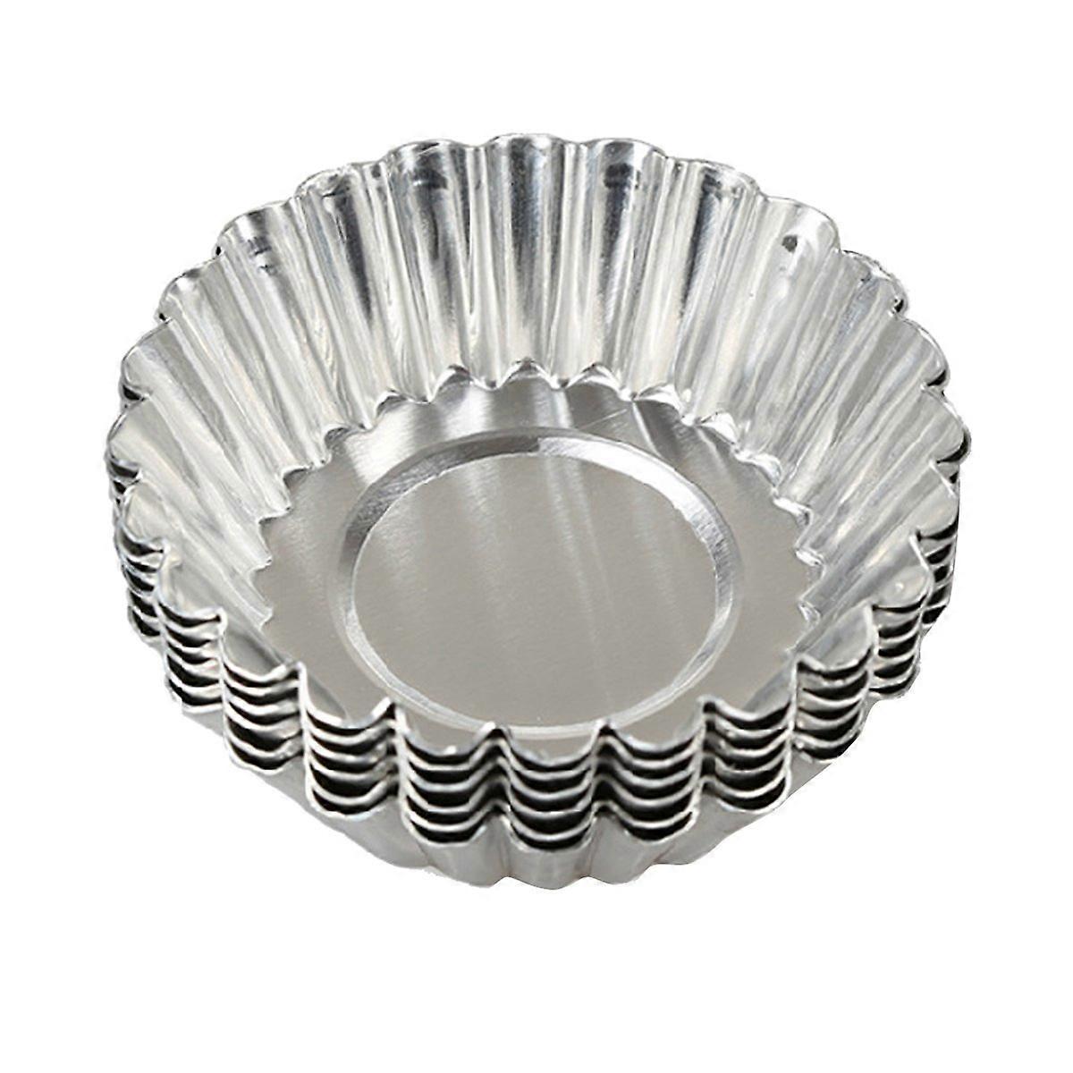 Silver Aluminium Muffin Moulds, Reusable 7 cm Cupcake Baking Cups, Pack of 20 for Home Baking and Parties