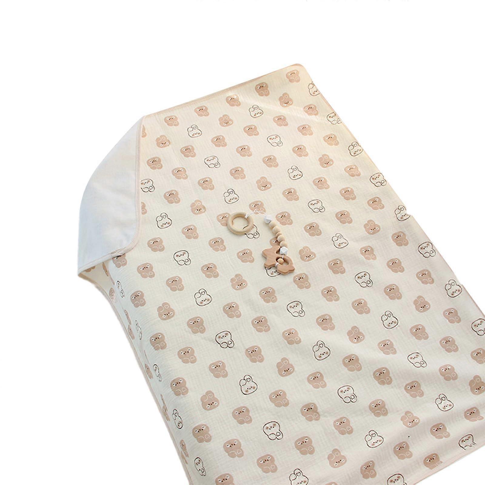 Reusable Cotton Diaper Changing Mat with Quick-Drying Urine Pad, Breathable Cover for Babies, Machine Washable