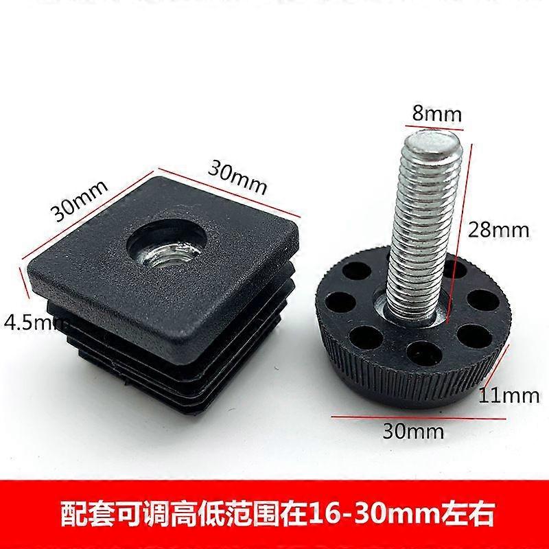 12pcs Leveling Feet Square Insert Furniture Adjustable Leveler Table Feet Screw On Leg Levelers for Desk Chairs Stool Legs Cabinet