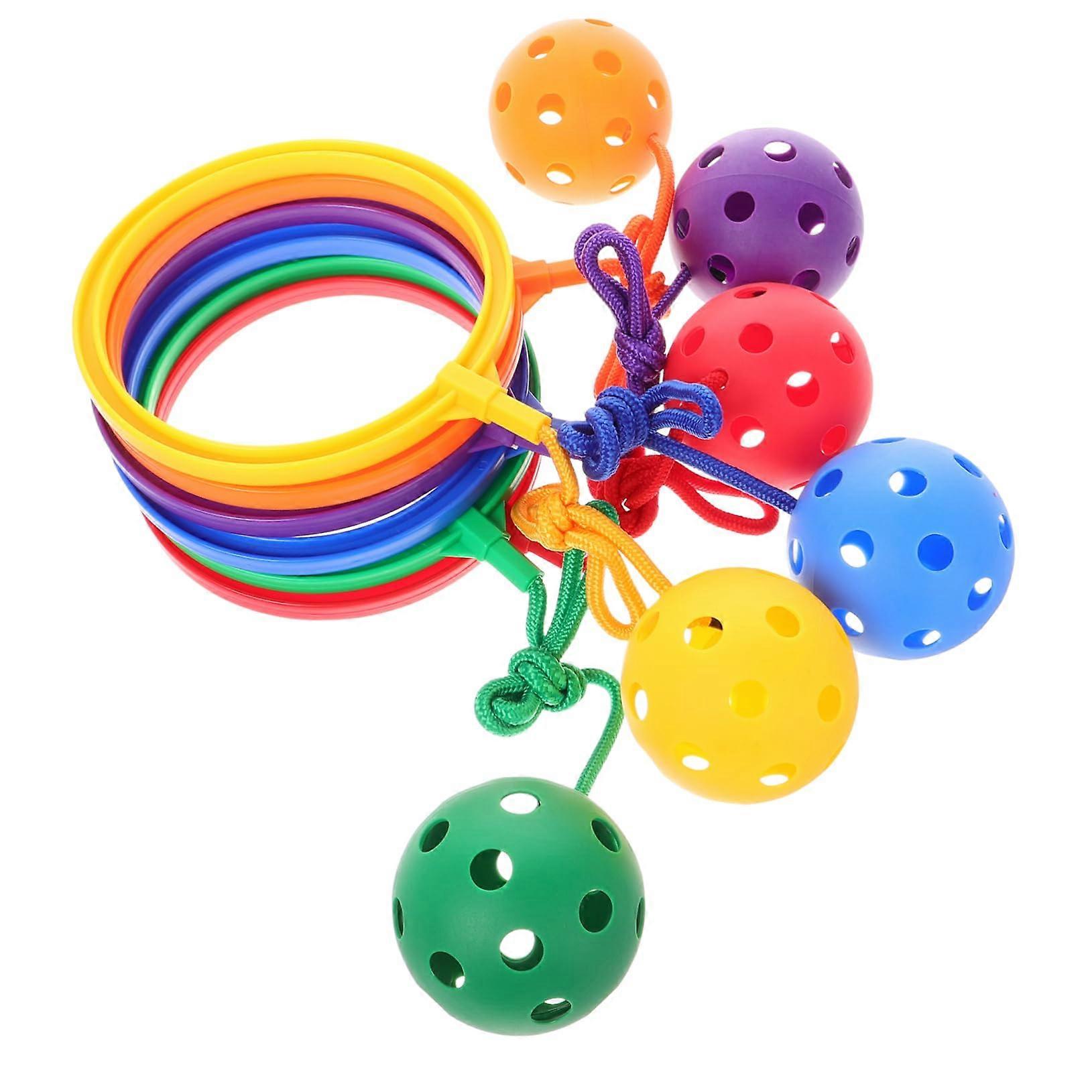 Pack of 6 Bouncy Balls for Skipping Ball on the Ankle Bouncy Jump Ball for Exercise Jump Leg Skip Ball Plastic