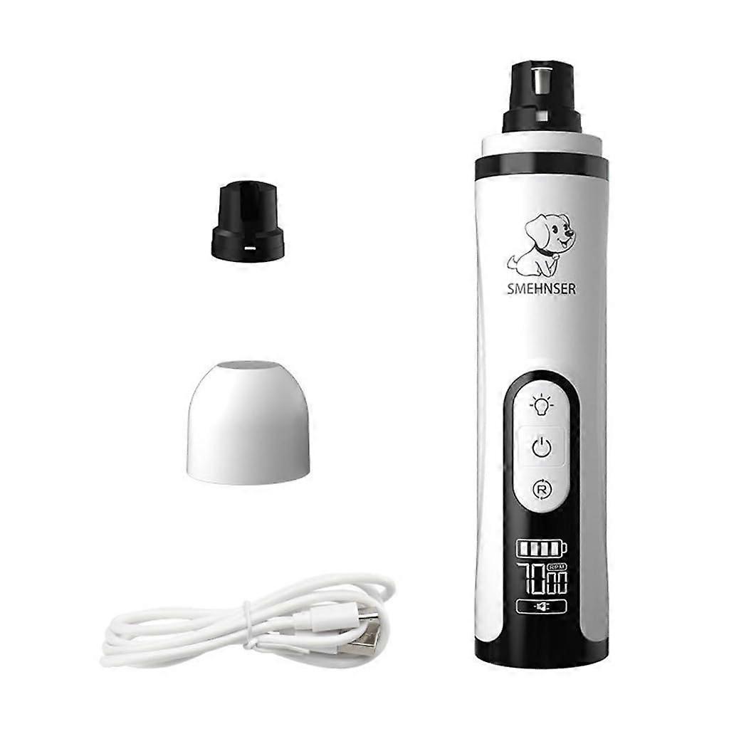 Dog Nail Grinder and Trimmer, USB Rechargeable Pet Paw Grinding Tool with Light for Dogs, Cats, and Small Animals
