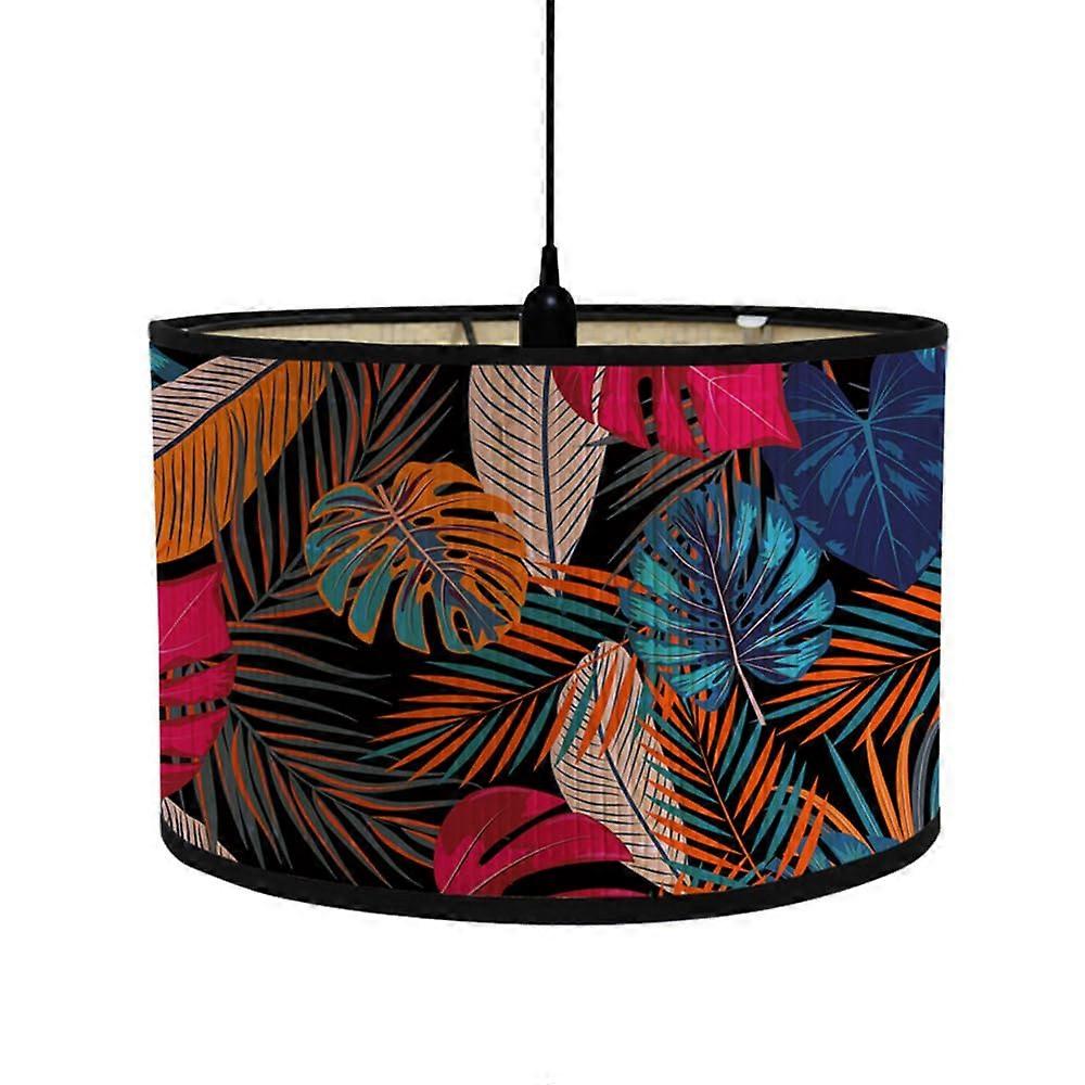 Small Lampshade for Table Lamp, Wall Lights, Decorative (Colourful Leaves, 30x20cm)