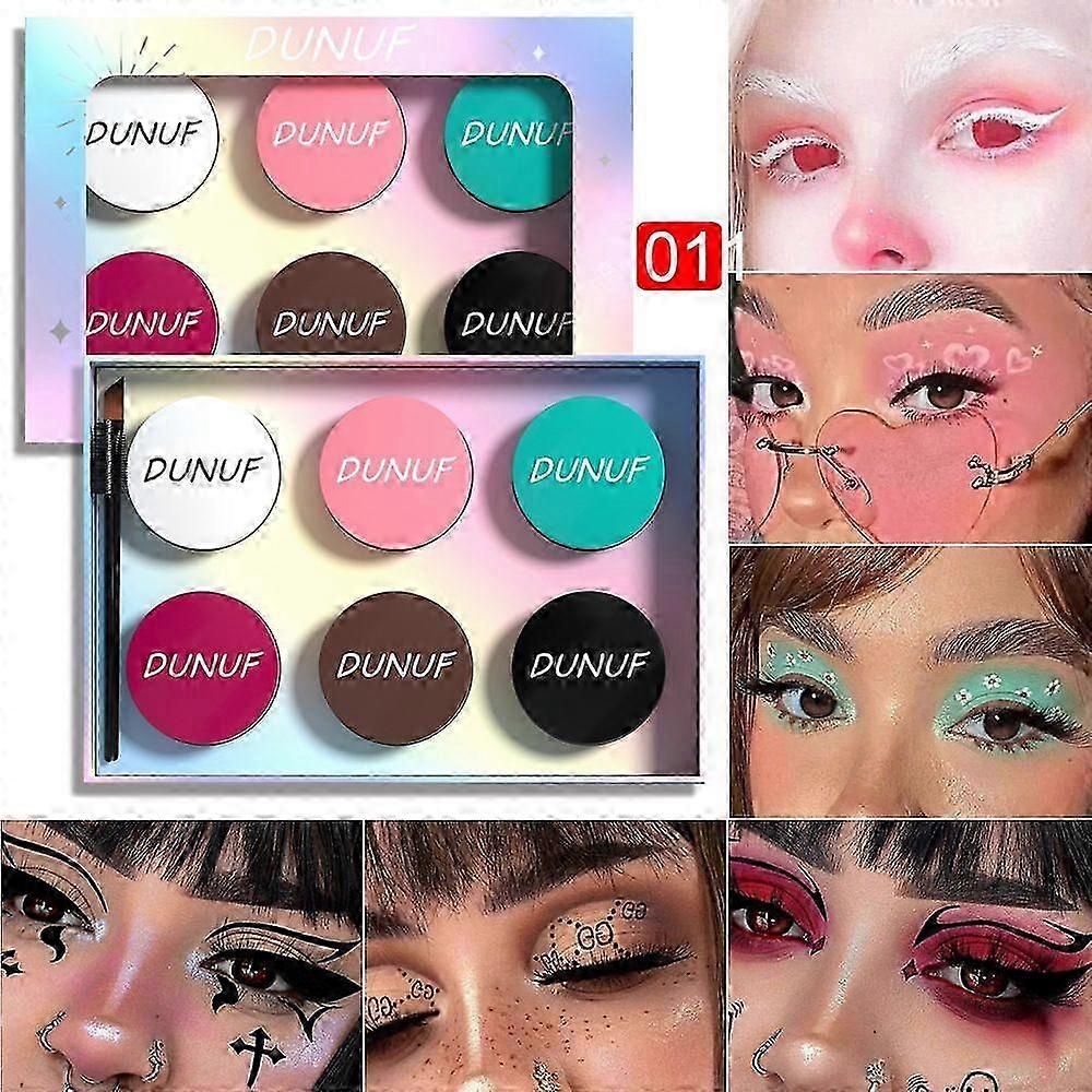2025 6 Color Eyebrow Cream, Eyeliner Cream, Body Paint Cream, Eyeshaow Cream, Color Hair Cream, Water Proof Last for All Day Long, Multiple Makeup for