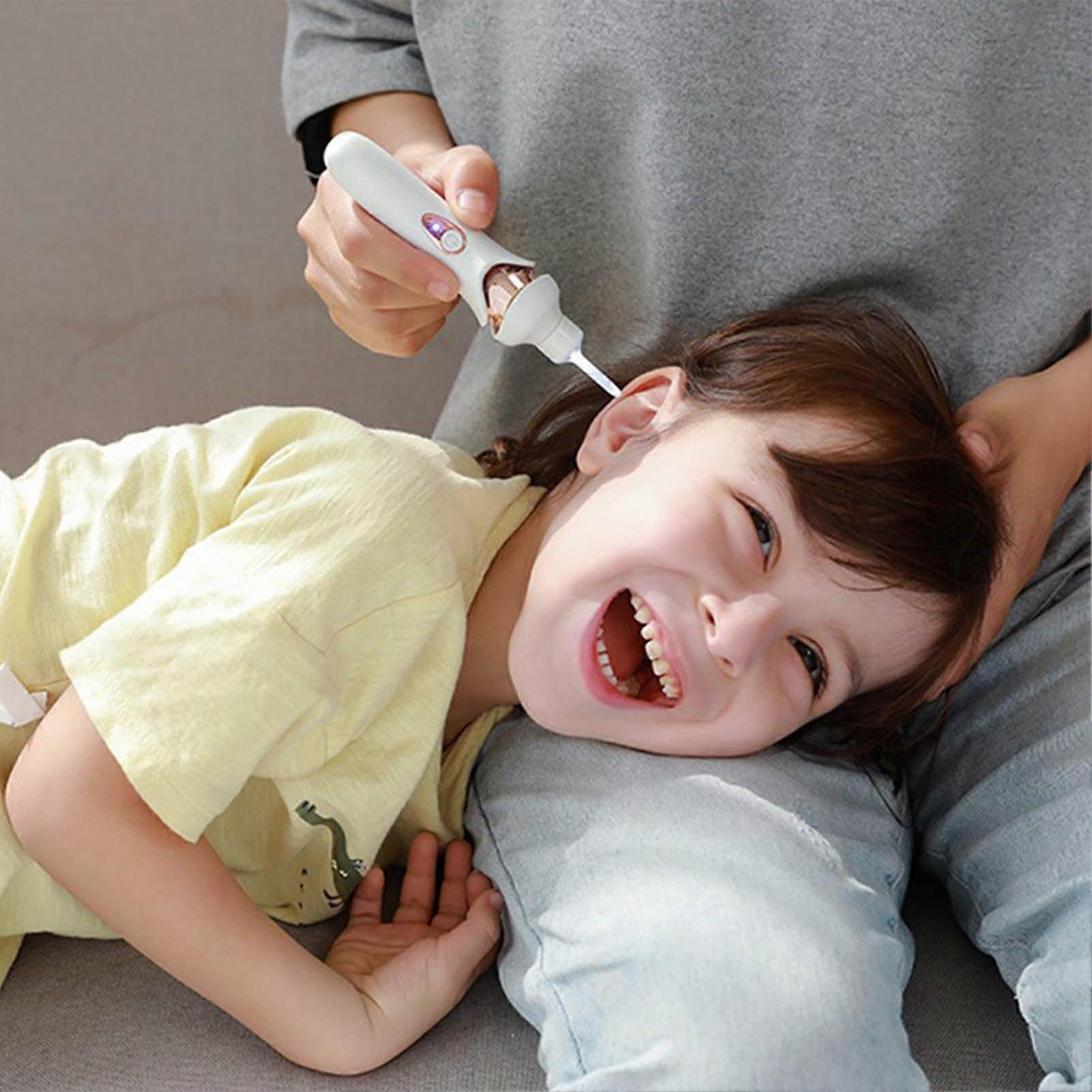 Electric Suction Ear Spoon with LED Light for Adults, Rechargeable Ear Wax Removal Tool, White Color, Safe and Effective