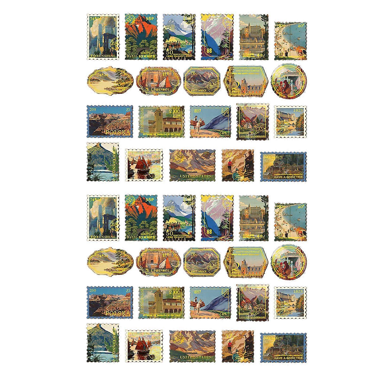 2025 أحدث نموذج 40 قطعة ملصقات آخر الطوابع DIY الحرف الفنية الحرف الزخرفية