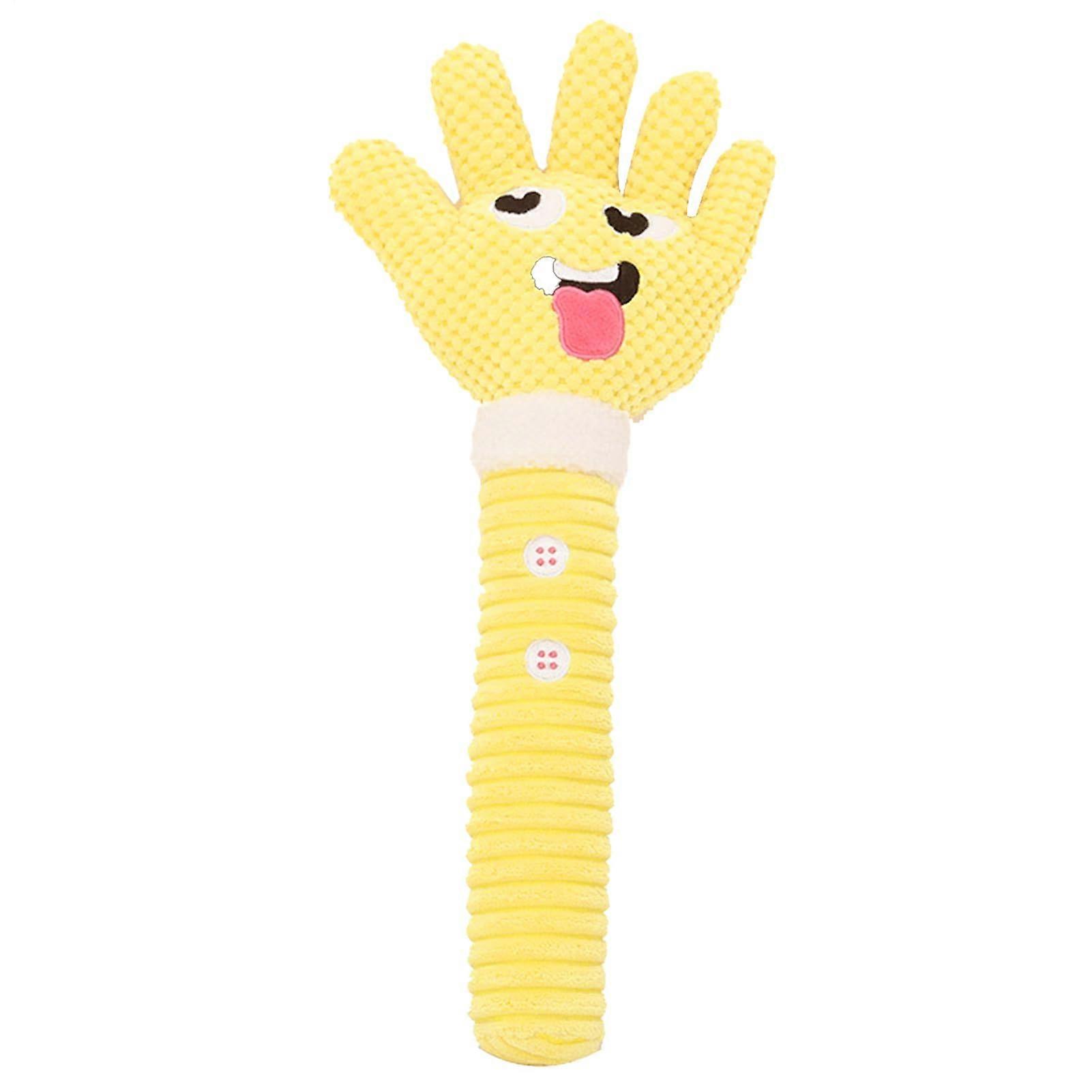 Interactive Palm-Shaped Plush Chew Toy, Two-Layer Soft Teething Aid, Pineapple Velvet, Striped Corduroy, PP Material