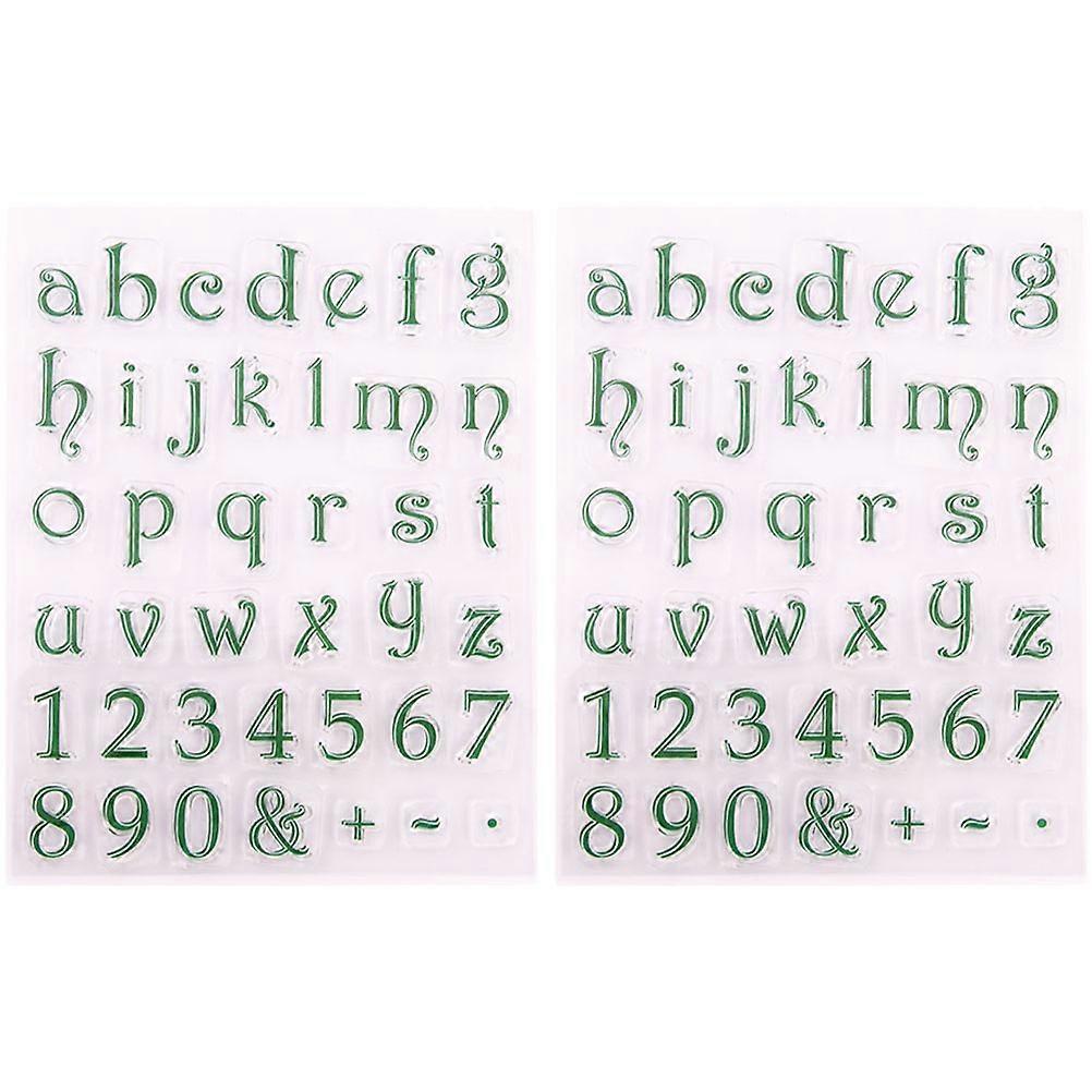 Scrapbooking Clear Stamps Alphabet Number Clear Stamps Durable Reusable Rectangular Shape Journaling Invitations 2Pcs