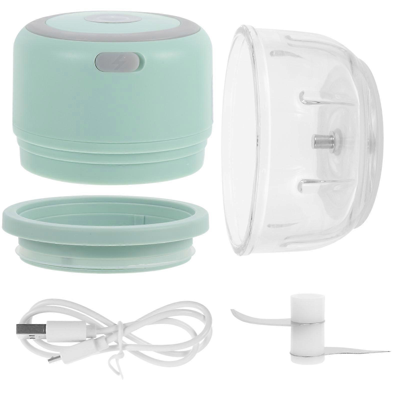 Electric Meat Grinder Food Chopper Kitchen Gadget in Green with High Borosilicate Glass for Home Use