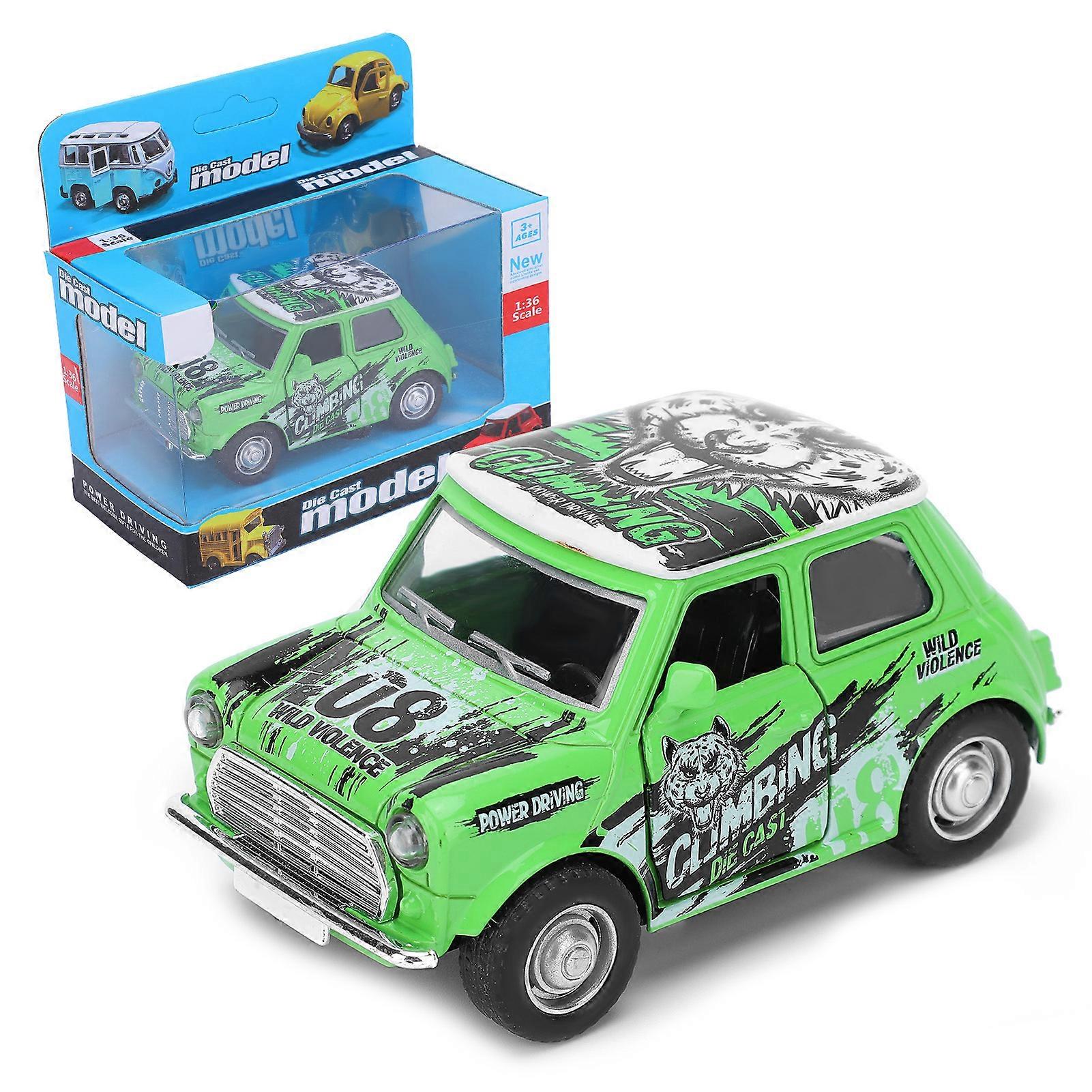1:36 Mini Car Model Graffiti Pull Back Car Sound Light Battery Vehicles Child Gift