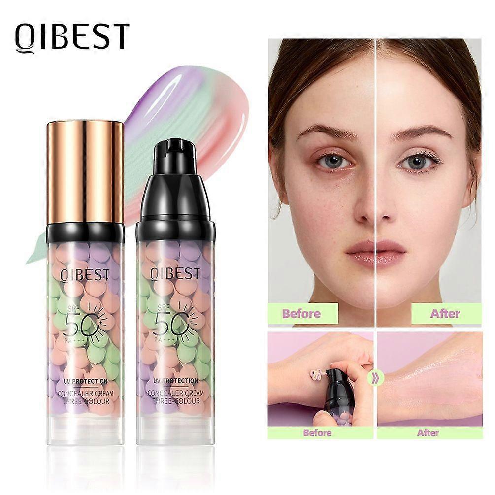 3 In 1Primer for Face Before Makeup,Sunscreen Isolation Cream, SPF 50, One Step Color Corrector Face Primer, Blurs Imperfections Oil Control & Moistur