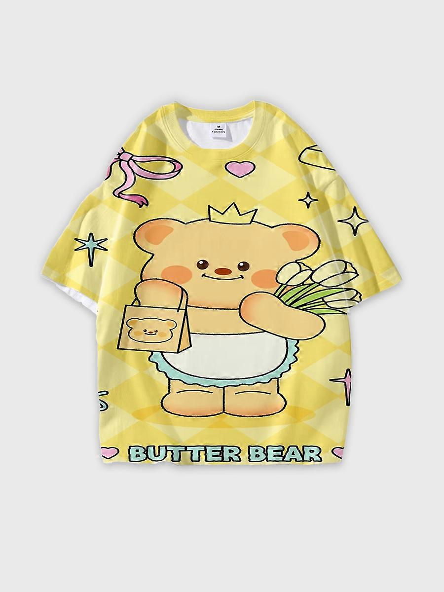 T-shirt round neck Pattern loose short sleeve JW3009