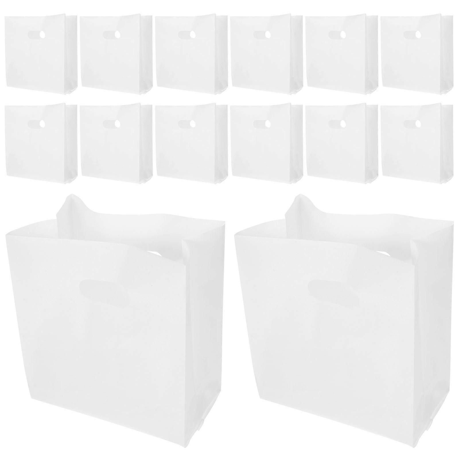 Large Shopping Bags Plastic Bags for Retail Store with Die Cut Handles White 30.00X20.00X0.10CM Reusable 50Pcs