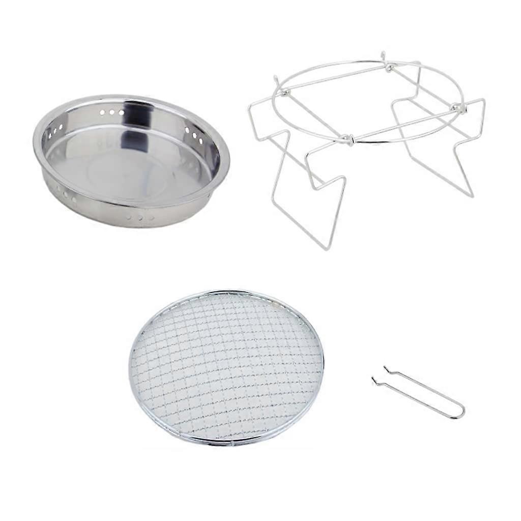 Stainless Steel Round Grill Shelf Folding Fire BBQ Charcoal Grill Combination Stainless Steel Round Grill Shelf Large