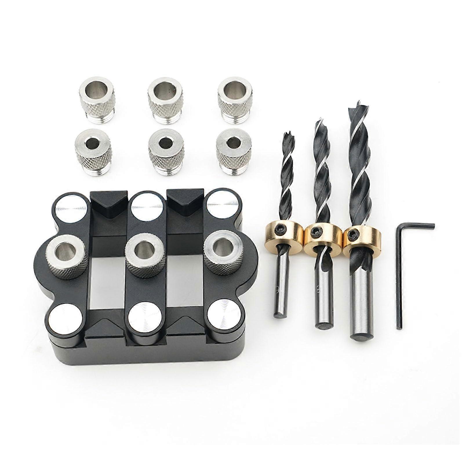 Self-Centering Drill Bit, Aluminium Alloy Doweling Jig for Woodworking, 13-32 mm Tenon Sizing, Precision Drilling Tool