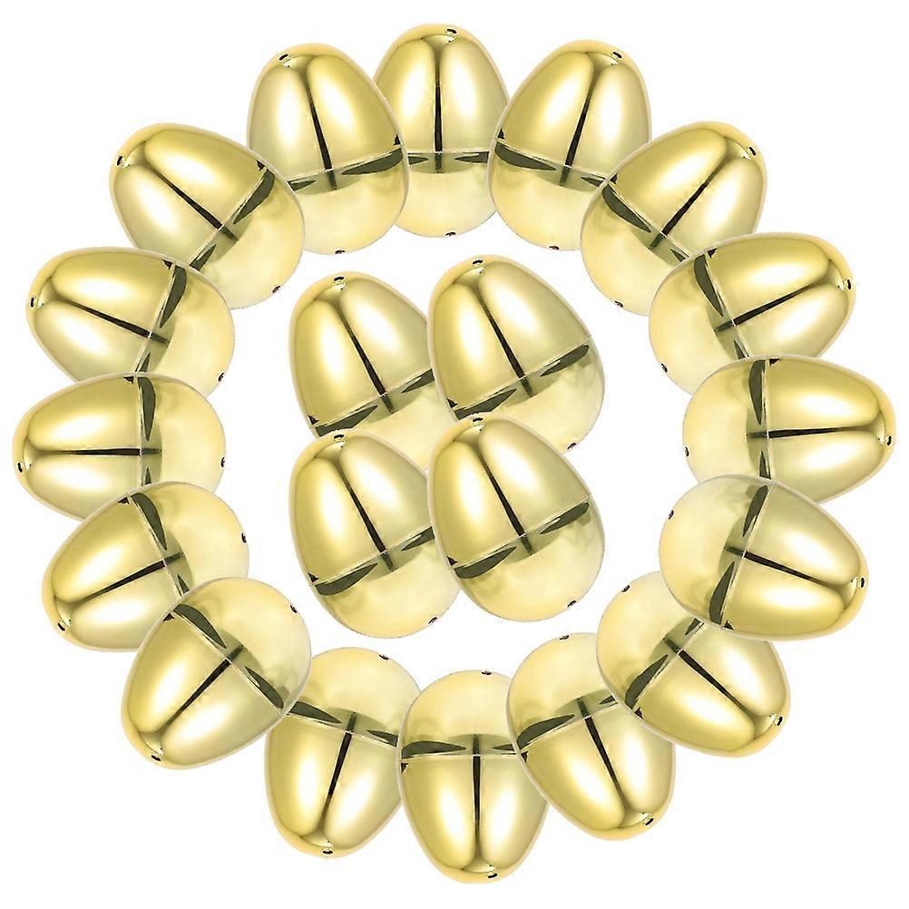 Golden Plastic Easter Eggs for Decorating refillable candy boxes and small gift packaging 20 pcs