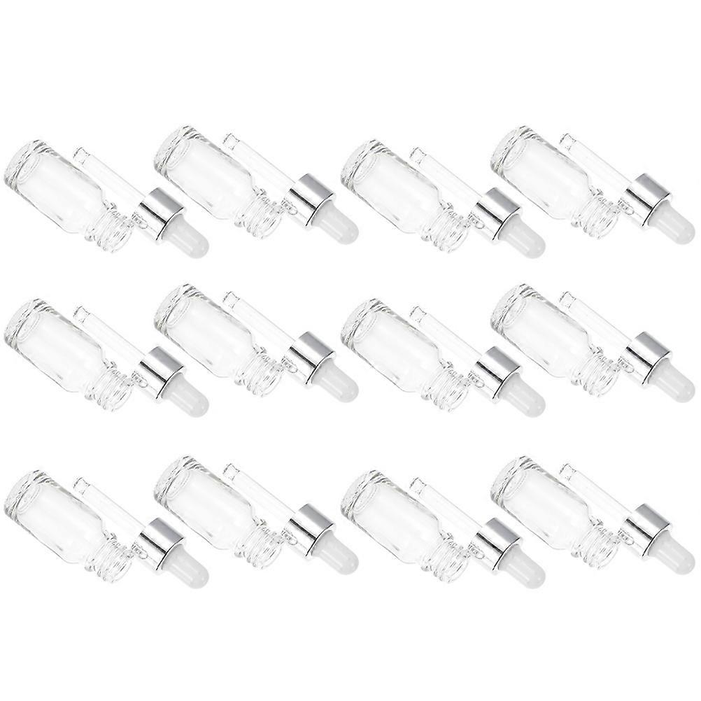 12 Essential Oil Glass Bottles with Dropper for Storage Use Portable Smooth Thick Transparent