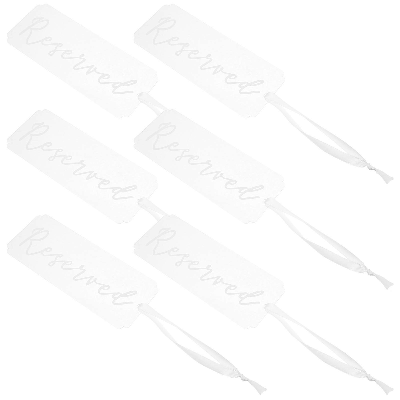 Clear Acrylic Reserved Signs for Wedding Party Use White Color Easy to Install and Remove 6pcs