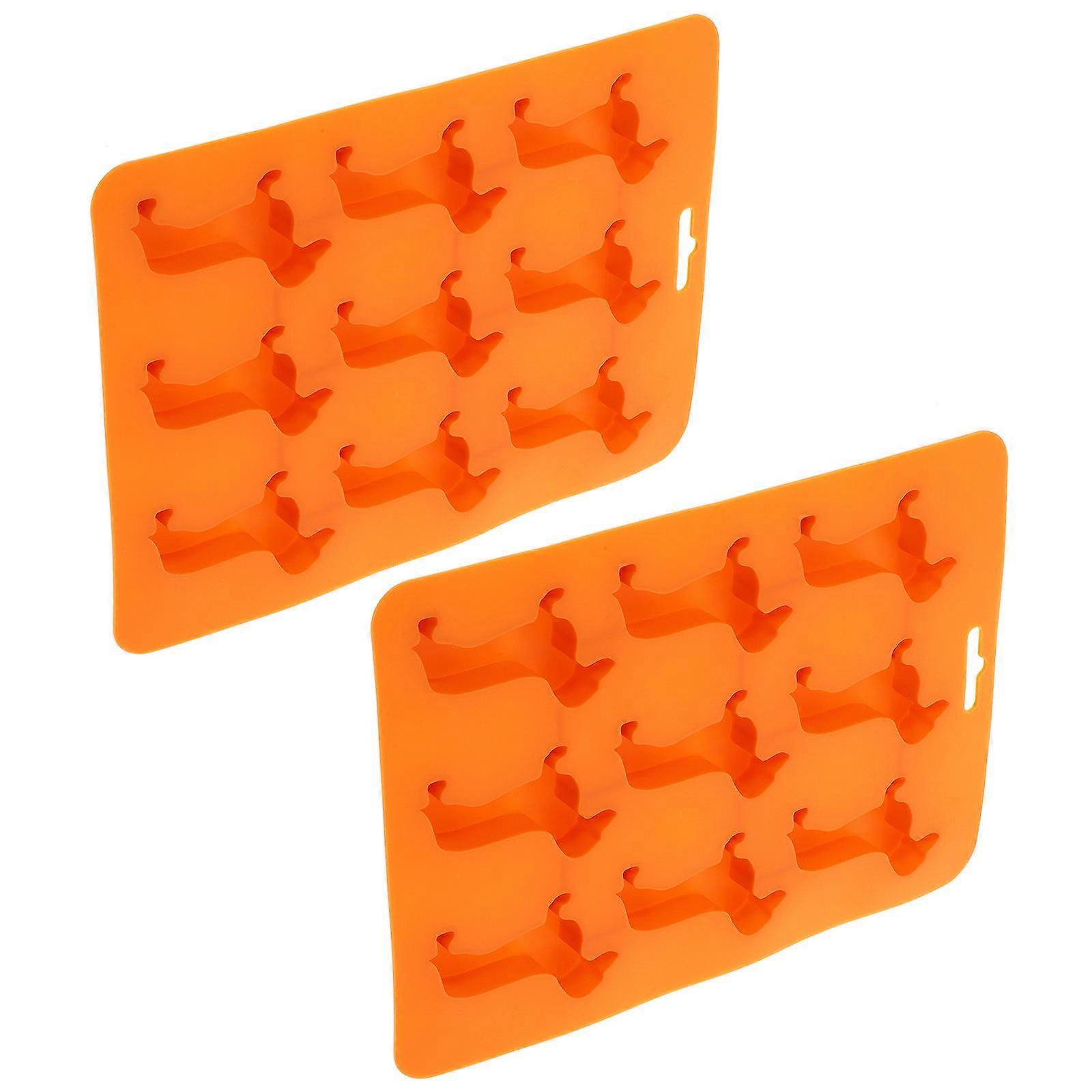 Ice Making Grid Dog Shape Candy Molding Tray For Home Shop Use 2Pcs 22.00X16.00X1.80CM
