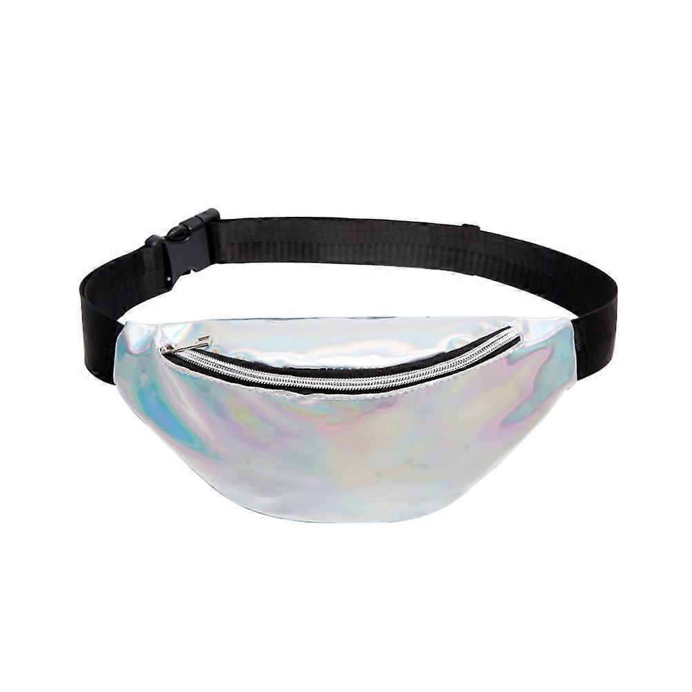 Holographic Waist Bag for Festivals & Outdoor Activities – Shiny Bum Bag with Smooth Zipper & Adjustable Strap