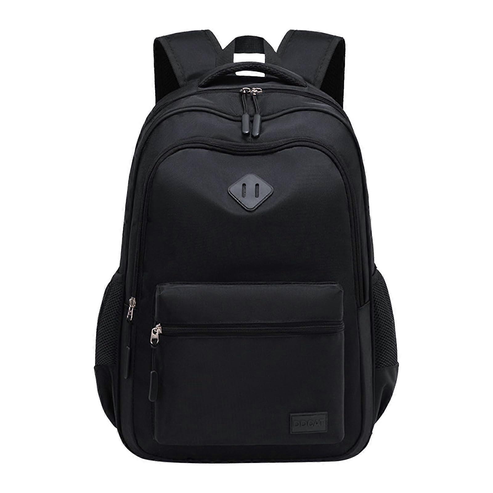 Black Backpack for School, University, and Travel: Waterproof Book Bag with 8 Compartments, Insulated Lunch Bag, Backpack 32 x 15.5 x 47 cm.